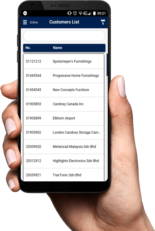 Customer list on witNAV